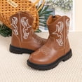 thumbnail image 4 of Meckior Toddler Girls Boys Combat Ankle Boots Little Kid Waterproof Outdoor Chelsea Fall Booties Leather Comfort Shoes, 4 of 6