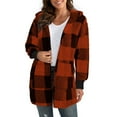 thumbnail image 2 of GigrtiJin Womens Winter Coats Trendy Fuzzy Fleece Hoodies Open Front Fall Jackets Warm Plaid Cardigans Casual Outerwear, 2 of 4
