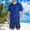 New-Blue, variant on PNTUTB Men's Sports Set Solid-Color Casual Loose Short-Sleeve Crew-Neck Top and Drawstring Shorts Set Two-Piece Set for Running and Fitness Training