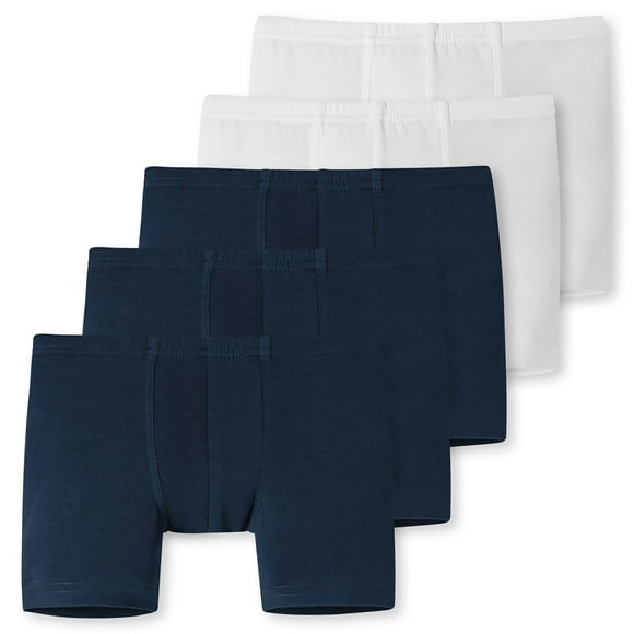 SCHIESSER Boys Shorts 5-pack - calzoncillos, pantalones, lisos o estampados, 98-140 Azul oscuro/blanco 98 (2 años)