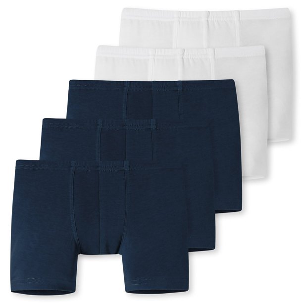 SCHIESSER Boys Shorts 5-pack - calzoncillos, pantalones, lisos o estampados, 98-140 Azul oscuro/blanco 98 (2 años)