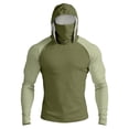 thumbnail image 2 of Dresfit Mens Sun Shirts Cooling Long Sleeve Fishing Shirt 2026 Summer Hooded Workout Hoodies Big and Tall Muscle Hiking Pullover with Face Mask Mint Green L, 2 of 9