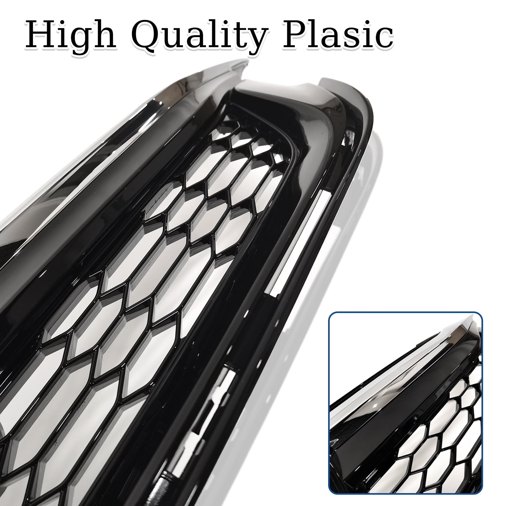 Front Upper Bumper Grille Chrome & Black For 2016-2017 Honda Accord Sedan – Mesh Style