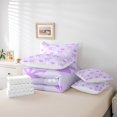 thumbnail image 6 of Manfei Kawaii Cartoon Ribbon Twin Bedding Sets 7-Piece, Blossoms Flower Floral Bedding Comforter Set, Teens Girls Kids Child Reversible Sheet Sets, Breathable Home Decor, 6 of 8