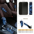 thumbnail image 4 of Renewold Wolf Lightning Blue 14 PCS Car Seat Cover Set, with Steering Wheel Seat Belt Covers Waste Bin Center Console Pad Rear View Mirror Cover Handbrake Cover Set Coasters Auto Accessories, 4 of 7