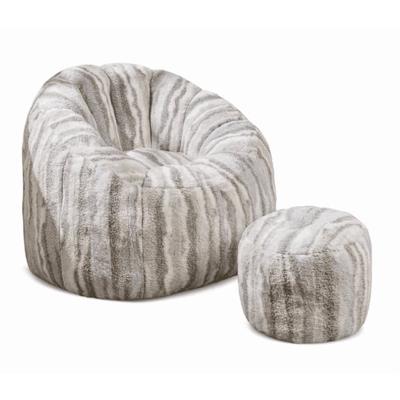 MIERES Striped Adult Bean Bag Chair with Footstool,Premium Memory Foam Filled Lazy Reading Chair,Comfy Indoor Leisure Sofa for Bedroom and Living Room