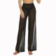 thumbnail image 1 of RUEWEY Pantalones de malla transparente para mujer, traje de baño, parte inferior de bikini, cintura elástica, pierna ancha, pantalones largos palazzo (2XL negro), 1 of 5