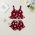 thumbnail image 2 of Seyurigaoka Girl’s Printed 2Pcs Suit, Sleeveless Ruffled Hem Tank Tops with Triangle Shorts, 2 of 7