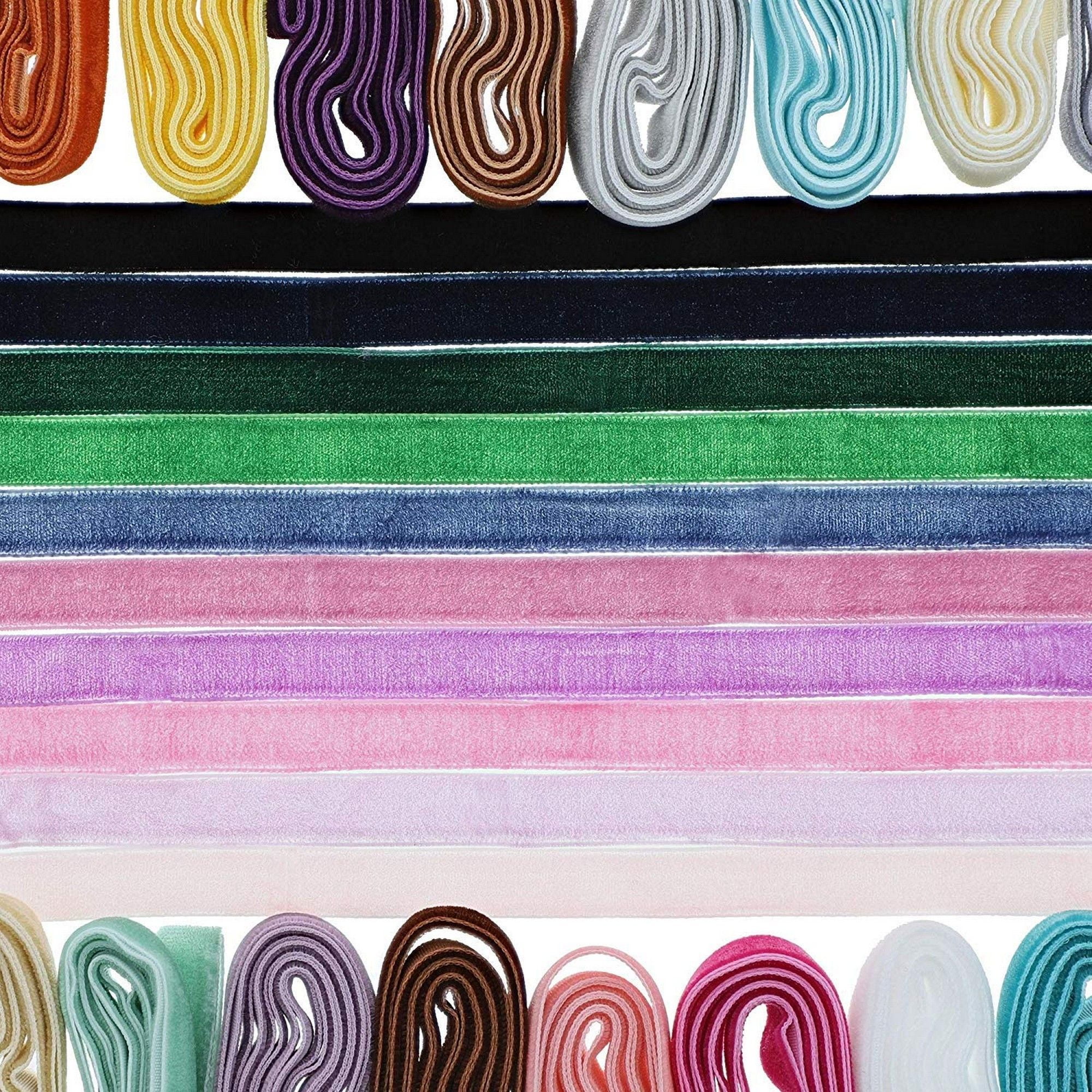 Altotux 0.75 Black Velvet Ribbon with Felt Colorful Circles DIY Trim by Yard