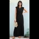 thumbnail image 4 of Vestido Maxi de Verano para Mujer, Informal, Holgado, con Abertura, Sin Arrugas, con Cuello Redondo y Bolsillos, Color Negro, Talla XXL, 4 of 9