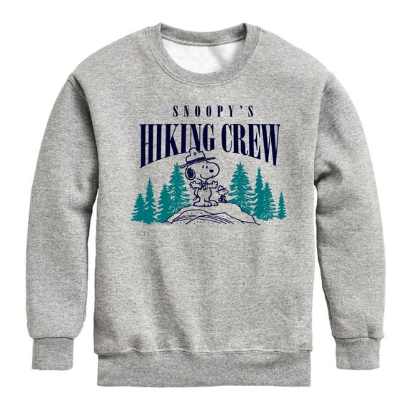 Peanuts - Snoopy Hiking Crew - Toddler & Youth Crewneck Fleece Sweatshirt