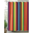thumbnail image 2 of Shower Curtain Rainbow Stripes Shower Curtains for Bathroom, Waterproof Polyester Shower Curtain Set with Hooks, Standard Size 66" x 72" Abstract Colorful Stripes, 2 of 6