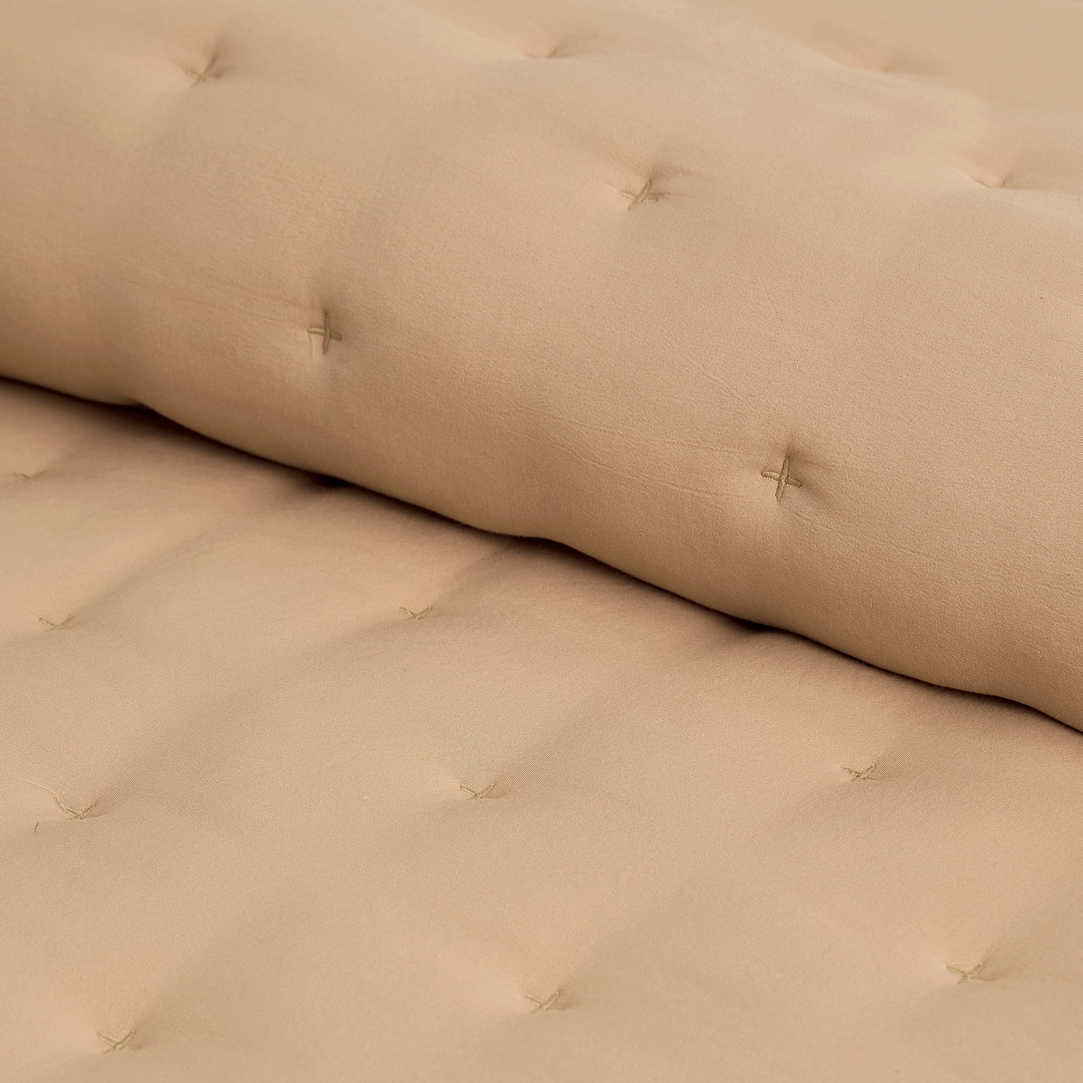Mainstays King Comforter Set, Soft Lightweight & All Season, 3-Piece, Fatigue Tan