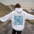thumbnail image 7 of Women's Crew Neck T-Shirt Fall Loose Fit Hooded Long Sleeve Rolled One Shoulder Hoody Floral Hoodie Cotton Hoodies (White,XL), 7 of 7