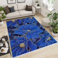 thumbnail image 3 of Blue Petal Flower Area Rugs, Modern Living Room Area Carpet, Large Area Rug Machine Washable Soft And Comfortable Apply To Cafe Office Door Mats Porch 1x2ft, 3 of 6