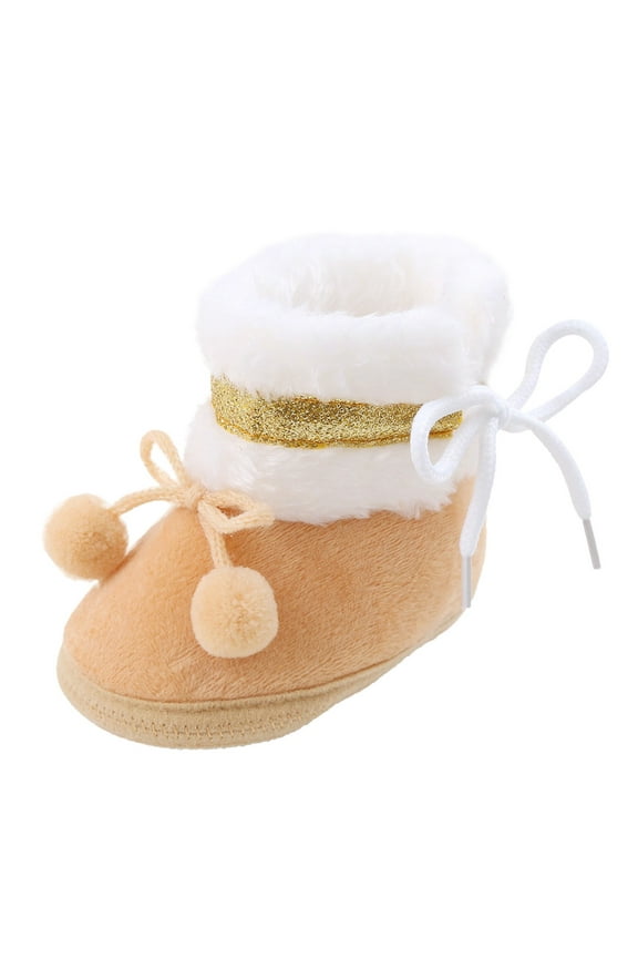 Child Baby Shoes Fashion Flat Warm Cotton Boots Shoes Bag Soft Sole Booties Baby Leisure Footwear