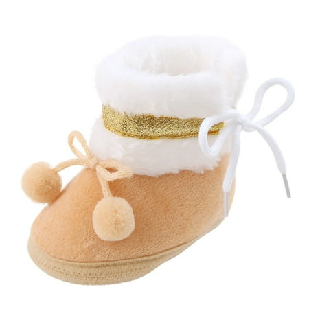 Quealent Toddler Boys Girls Winter Boots First Walker Lightweight Non-Slip High top Shoes (Coffee 4.5)