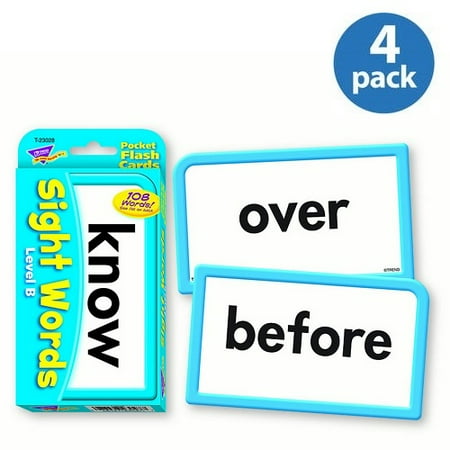 Trend Sight Words Level B Learning Cards, Pack of 4