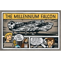 Star Wars: Saga - Millennium Falcon Comic Wall Poster, 22.375" x 34", Framed