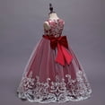 thumbnail image 6 of TAIAOJING Toddler Baby Girl Dress Flower Lace Wedding Dress For Kids Formal Long Maxi Gown Dance Prom Sequin Bowknot Puffy Tulle Dresses For 2-3 Years, 6 of 7
