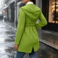 thumbnail image 7 of BRGZLK Rain Coats for Women Trendy Zip Up Solid Color Long Sleeve Hooded Lightweight Long Waterproof Jackets Elastic Waist Casual Outdoor Hiking Raincoats Green M, 7 of 7