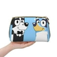 thumbnail image 4 of Kowoue Bluey Pattern Leather Makeup Bag – Portable Leather Cosmetic Organizer, Travel Makeup Pouch Compact Makeup Bag, 4 of 8