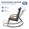thumbnail image 5 of Ktaxon Outdoor Rocking Chair with Padded Headrest, Footrest & Plastic Wood Armrest, Textilene Seat, for Patio, Balcony, Backyard, Black, 5 of 7