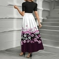 thumbnail image 4 of JULMCOMO Work Dresses for Women 2025 Business Flowy Short Sleeve Teacher Dress Maxi Dresses Floral Print Empire Waist T-Shirt Dress Wedding Guest Business Casual Outfits Purple XXL, 4 of 5