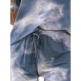 thumbnail image 5 of INSPIRE CHIC Women's Tie Dye Pajama Set Round Neck Short Sleeve Shirt with Shorts 2 Piece Loungewear Sweatsuit Tracksuit S Blue, 5 of 5