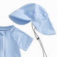 thumbnail image 5 of NIEWTR Baby/Toddler Boy Rash Guard Swimsuit Short Sleeve One Piece Zipper Swimwear Sunsuit Infant Bathing Suit Beachwear(Blue,0-3 Months), 5 of 8