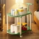 thumbnail image 5 of Mesa auxiliar con ruedas color crema, mesita de noche para dormitorio, mesa de salón, mesa nido portátil para espacios pequeños, estante de almacenamiento de plástico., 5 of 6