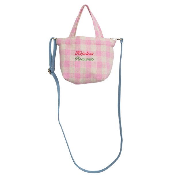 Bolso Superior Cubo Cuerpo Cruzado Retro Letra A Cuadros Hombro para Mujer Femenino