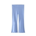 thumbnail image 2 of Girls Flare Pants 2-8Y Stretchy Ribbed Bell Bottoms Casual Daily Wear School Spring Fall Lounge Trousers, 2 of 4