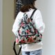 thumbnail image 2 of Mochila con cordón para mujer, mochila de tela de nailon estampada, plegable, con bolsillo con lazo y flores, para mujer, 2 of 6