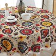 thumbnail image 1 of Nappes Rondes en Lin et Coton, Nappe Fleur de Tournesol, Nappe en Dentelle Multi-Usage, 1 of 4