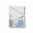 thumbnail image 2 of Baby Shower Soft Flannel Fleece Blanket, Chevron Dots and Stripes Whale Composition Cartoon Illustration, Cozy Plush for Indoor and Outdoor Use, 50" x 70", Pale Blue Grey and White, by Ambesonne, 2 of 6