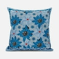 thumbnail image 4 of 28x28 Gray Blue Blown Seam Broadcloth Floral Throw Pillow, 4 of 5