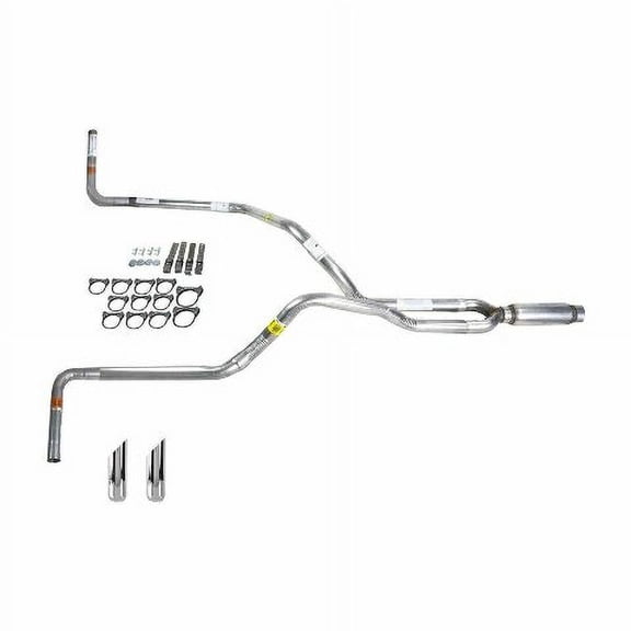 Dual exhaust 2.25 pipe Glass Pack muffler RC Tip Side Exit Fits Dakota 87-96