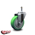 thumbnail image 2 of 4 Inch Green Polyurethane Wheel Swivel 7/16 Inch Grip Ring Stem Caster SCC, 2 of 2