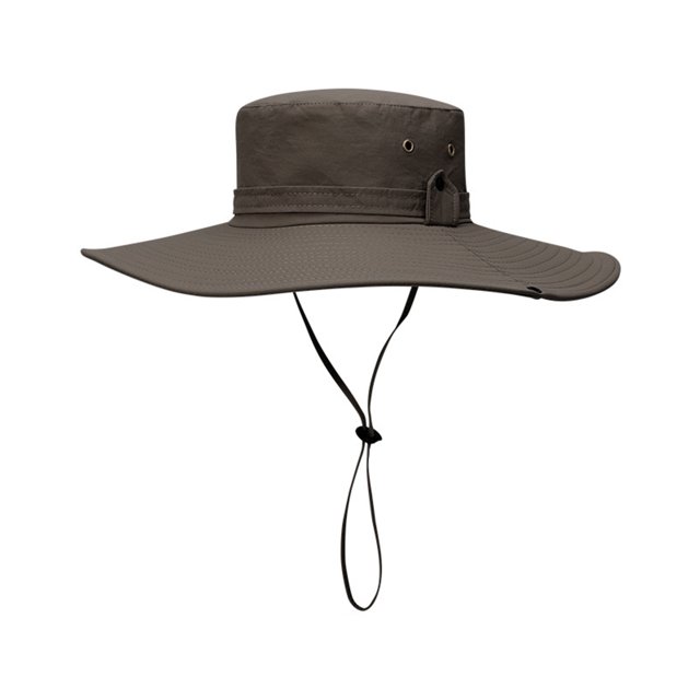 ENJOYW Men Sun Hat Solid Color Fasten String Wide Brim Sunscreen Beach Hat Summer Head SupplyPolyester