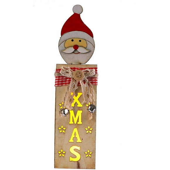 Ornements Lumineux de Noël Noël Père Noël Bonhomme de Neige Renne en Bois de Noël Veilleuse Centres de Table Ornement de Bureau pour La Décoration de La Maison de Noël