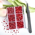 thumbnail image 5 of Beadsland 4300pcs Flatback Rhinestones kit for Crafts mixed 6 Sizes，SS6-SS20, lightsiam, 5 of 5