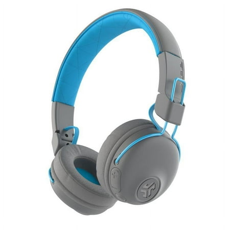 JLab Studio On-Ear Headphones, 30+ Hour Bluetooth Playtime, Touch Controls, Gray/Blue