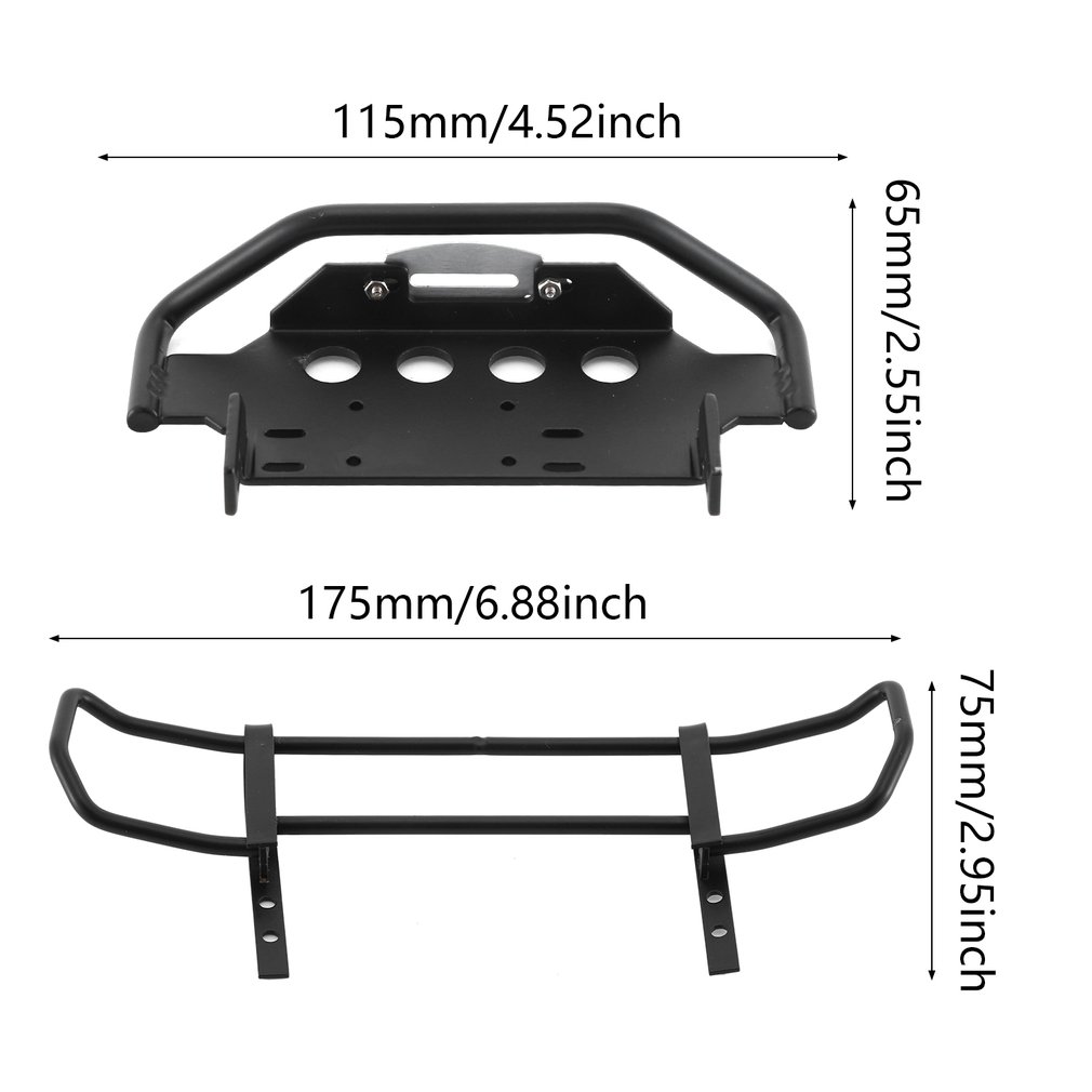 Cimiva Rc Car Metal Front Rear Bumper For Traxxas Trx4 G500 Trx6 G63 4x4 6x6 1 10 Rc Crawler Car Upgrade Parts Black Walmart Com