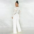 thumbnail image 5 of Riforla Women Long Sleeve Club Overalls Lace Bodycon Romper Party Jumpsuits Women's Jumpsuit White L, 5 of 7