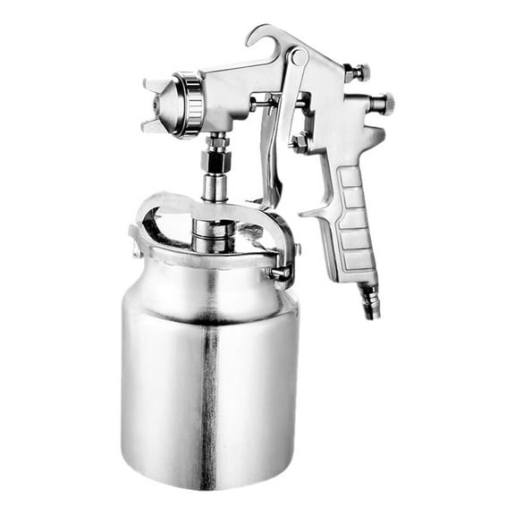 OUNONA Silver Airbrush Paint Sprayer for Car with Aluminum Alloy Material and Low Overspray 1 Pc