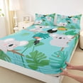 thumbnail image 3 of Homewish Zoo Animal Koala Bed Sheets,Tropical Monstera Leaf King Sheets,Gray Green Sheet Set For Kids,Luxury Bedroom Decor,4 Pieces, 3 of 7
