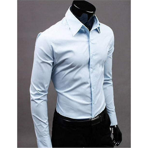 Camisas de lujo para hombre Casual con cuello Formal Slim Fit Camisas Tops Walmart en linea