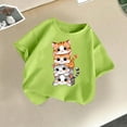 thumbnail image 2 of ZACPNCV Girls Tops Short Sleeve Animals Graphic Tees Summer T Shirts Crewneck Shirts Tees Mint Green 10-12 Years, 2 of 4