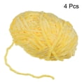 thumbnail image 3 of Uxcell 4 piezas de hilo de terciopelo suave Chenille 4x100g/14.1oz (347yds) hilo esponjoso para tejer mantas de ganchillo amarillo claro, 3 of 6